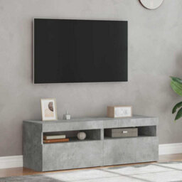 Vidaxl Tv Cabinets With Led Lights 2 Pcs Concrete Grey 60X35X40 Cm - thumbnail 5