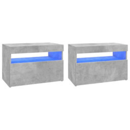 Vidaxl Tv Cabinets With Led Lights 2 Pcs Concrete Grey 60X35X40 Cm - thumbnail 2