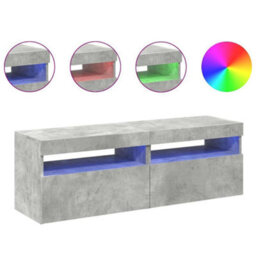 Vidaxl Tv Cabinets With Led Lights 2 Pcs Concrete Grey 60X35X40 Cm - thumbnail 3