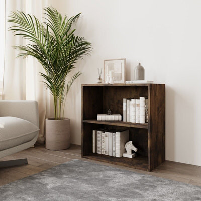Urbn-Living Urbnliving Height 60Cm 2 Tier Wooden Storage Cabinet Side Furniture Color Rustic Brown Without Door Cupboard Bedroom Hallway - image 1