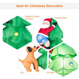 Costway 1.8M Inflatable Christmas Tree Led Dog Chase Santa Outdoor Indoor - thumbnail 5