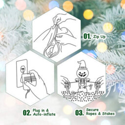 Costway 1.8M Inflatable Christmas Tree Led Dog Chase Santa Outdoor Indoor - thumbnail 6