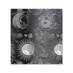 Warren Reed Designer Black Grey Abstract Sun And Moon Premium Glass Kitchen Splashback W900mm X H750mm - thumbnail 2