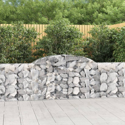 Berkfield Arched Gabion Baskets 7 Pcs 300X30X80/100 Cm Galvanised Iron - image 1