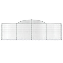 Berkfield Arched Gabion Baskets 7 Pcs 300X30X80/100 Cm Galvanised Iron - thumbnail 4