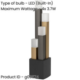 Loops Stylish Modern Black, Brown, And Gold Table Lamp For Indoor Home Decor - thumbnail 2