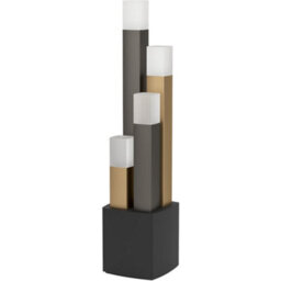 Loops Stylish Modern Black, Brown, And Gold Table Lamp For Indoor Home Decor