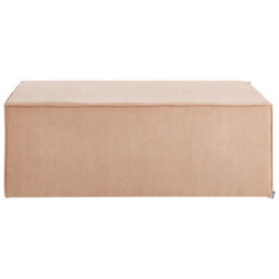Wyld And Coco Jumbo Beige Corduroy Pouffe - Upholstered Rectangular Bed Bench And Footstool, W120 X D55 X H43Cm - thumbnail 1