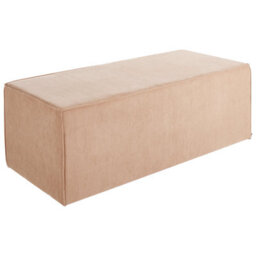 Wyld And Coco Jumbo Beige Corduroy Pouffe - Upholstered Rectangular Bed Bench And Footstool, W120 X D55 X H43Cm - thumbnail 4
