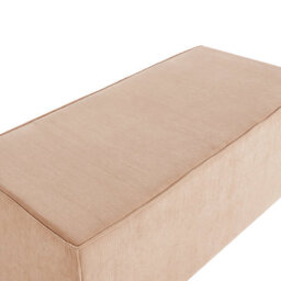 Wyld And Coco Jumbo Beige Corduroy Pouffe - Upholstered Rectangular Bed Bench And Footstool, W120 X D55 X H43Cm - thumbnail 6
