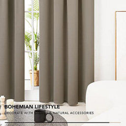 Deconovo Solid Thermal Insulated Curtains Tape Top Blackout Curtains For Bedroom 46 X 72 Taupe One Pair - thumbnail 7