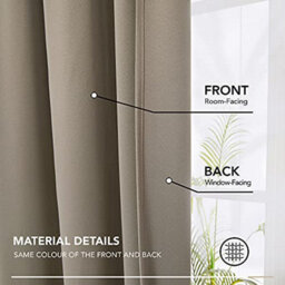 Deconovo Solid Thermal Insulated Curtains Tape Top Blackout Curtains For Bedroom 46 X 72 Taupe One Pair - thumbnail 8