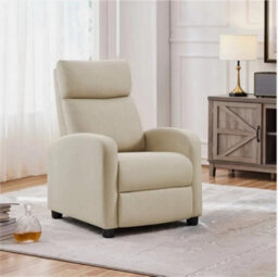Fabric Recliner Chair Adjustable Reclining Armchair For Living Room Bedroom - thumbnail 3