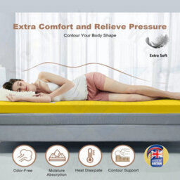 TheWhiteWater Limited Mattress Topper Real Memory Foam (5 Cm Thick) Foam Super King - 183Cm X 200Cm - 60 X 78.7 Inches - thumbnail 6
