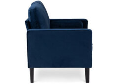 Velvet Blue 2 Seater Sofa Love Seat - thumbnail 7