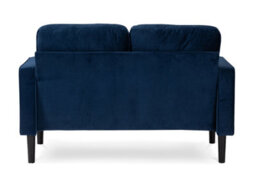 Velvet Blue 2 Seater Sofa Love Seat - thumbnail 3