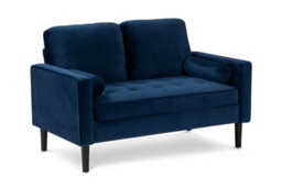 Velvet Blue 2 Seater Sofa Love Seat - thumbnail 6