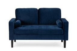 Velvet Blue 2 Seater Sofa Love Seat - thumbnail 5