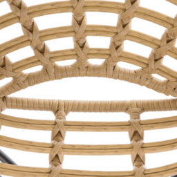 Beliani Set Of 2 Light Brown Pe Rattan Garden Tub Chairs With Metal Legs - Round Boho Design - thumbnail 7