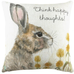 Evans Lichfield Woodland Hare Happy Thoughts Printed Cushion Cover - thumbnail 1