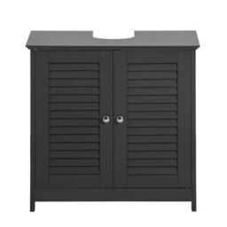 Sobuy Frg237-Dg, Under Sink Bathroom Cabinet With Adjustable Shelves Bathroom Storage Unit & Anti-Mold Louvered Door,grey - thumbnail 8