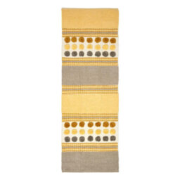 Homescapes Cotton Chenille Striped Tufted Circle Rug Grey Mustard Yellow 66 X 200Cm - thumbnail 2