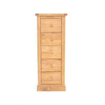 Cabinet Bits Lucca 5 Drawer Narrow Chest Of Drawers Wood Knob - image 1