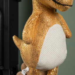 Samuel Alexander 70Cm Tall Gold Plush Santa-Saurus Dino Standing Christmas Decoration With Santa Hat - thumbnail 5