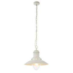 Ceiling Pendant Light - Gloss Cream & Clear Glass - 42W E27 - Dimmable - thumbnail 5