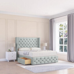 "Sloomy Luthor Naples Memory Foam Bed Set ,no Drawers, Mattress & 54"" Wingback Headboard With 12"" Footboard - King" - thumbnail 1