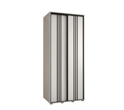 Arte Cannes Vi Sliding Door Wardrobe In White - Premium Laminated Board - Pvc-Finished Edges - W100Cm X H205Cm X D60Cm