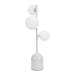 Valuelights Marlow Oyster Grey 3 Way Bedside Table Lamp With Glass Globe Lampshade - Led Bulbs Included - thumbnail 2