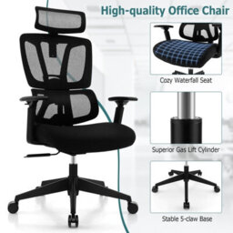 Costway Ergonomic Office Chair Adjustable Desk Chair Breathable Mesh W/ Lumbar Support - thumbnail 5