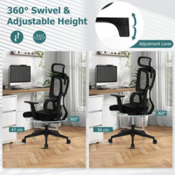 Costway Ergonomic Office Chair Adjustable Desk Chair Breathable Mesh W/ Lumbar Support - thumbnail 7