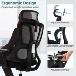 Costway Ergonomic Office Chair Adjustable Desk Chair Breathable Mesh W/ Lumbar Support - thumbnail 8