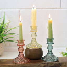 Glass Candle Holder Green Table Centerpiece Champagne Victorian Style Home Decor - thumbnail 3