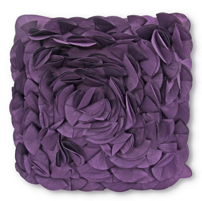 Intimates 3D Design Soft Fabric Cushion, Machine Washable With Zip Closure - Burgundy