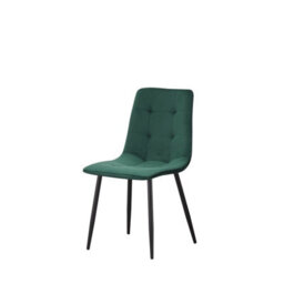 Mof Dining Chairs Set Of 6 Velvet Dining Chair With Padded Seat And Backrest, Sturdy Metal Legs Green Check - thumbnail 6