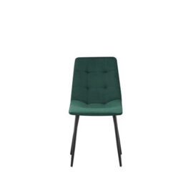 Mof Dining Chairs Set Of 6 Velvet Dining Chair With Padded Seat And Backrest, Sturdy Metal Legs Green Check - thumbnail 4