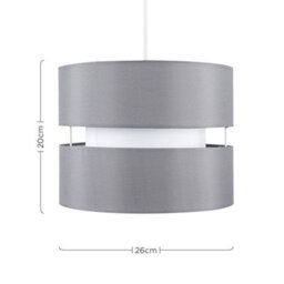 Valuelights Sophia Pair Of Small Grey 2 Tier Ceiling Light Shades (D)26Cm - thumbnail 8