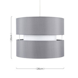 Valuelights Sophia Pair Of Small Grey 2 Tier Ceiling Light Shades (D)26Cm - thumbnail 9