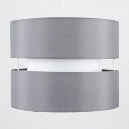Valuelights Sophia Pair Of Small Grey 2 Tier Ceiling Light Shades (D)26Cm - thumbnail 2