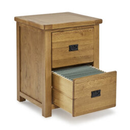 The Furniture Market Rustic Oak 2 Drawer Filing Cabinet - thumbnail 5