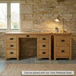 The Furniture Market Rustic Oak 2 Drawer Filing Cabinet - thumbnail 4