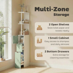 Compact Tall Bathroom Cabinet, Stylish Storage With Finish - thumbnail 4