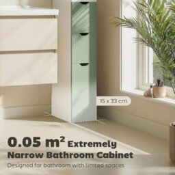 Compact Tall Bathroom Cabinet, Stylish Storage With Finish - thumbnail 3