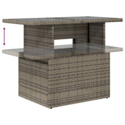Vidaxl Garden Table With Glass Top Grey 100X55X73 Cm Poly Rattan - thumbnail 8
