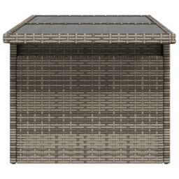 Vidaxl Garden Table With Glass Top Grey 100X55X73 Cm Poly Rattan - thumbnail 6