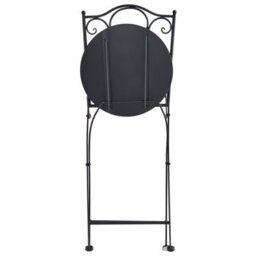 Wyld And Coco Black Metal Dining Chairs Set Of 2 With Terrazzo Ceramic Backrest, Foldable Outdoor Seating For Balcony And Patio - thumbnail 7