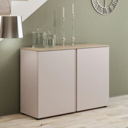 FurniComp LTD Furnicomp Lisbon 2 Door 120Cm Cashmere And Oak Sideboard - thumbnail 1